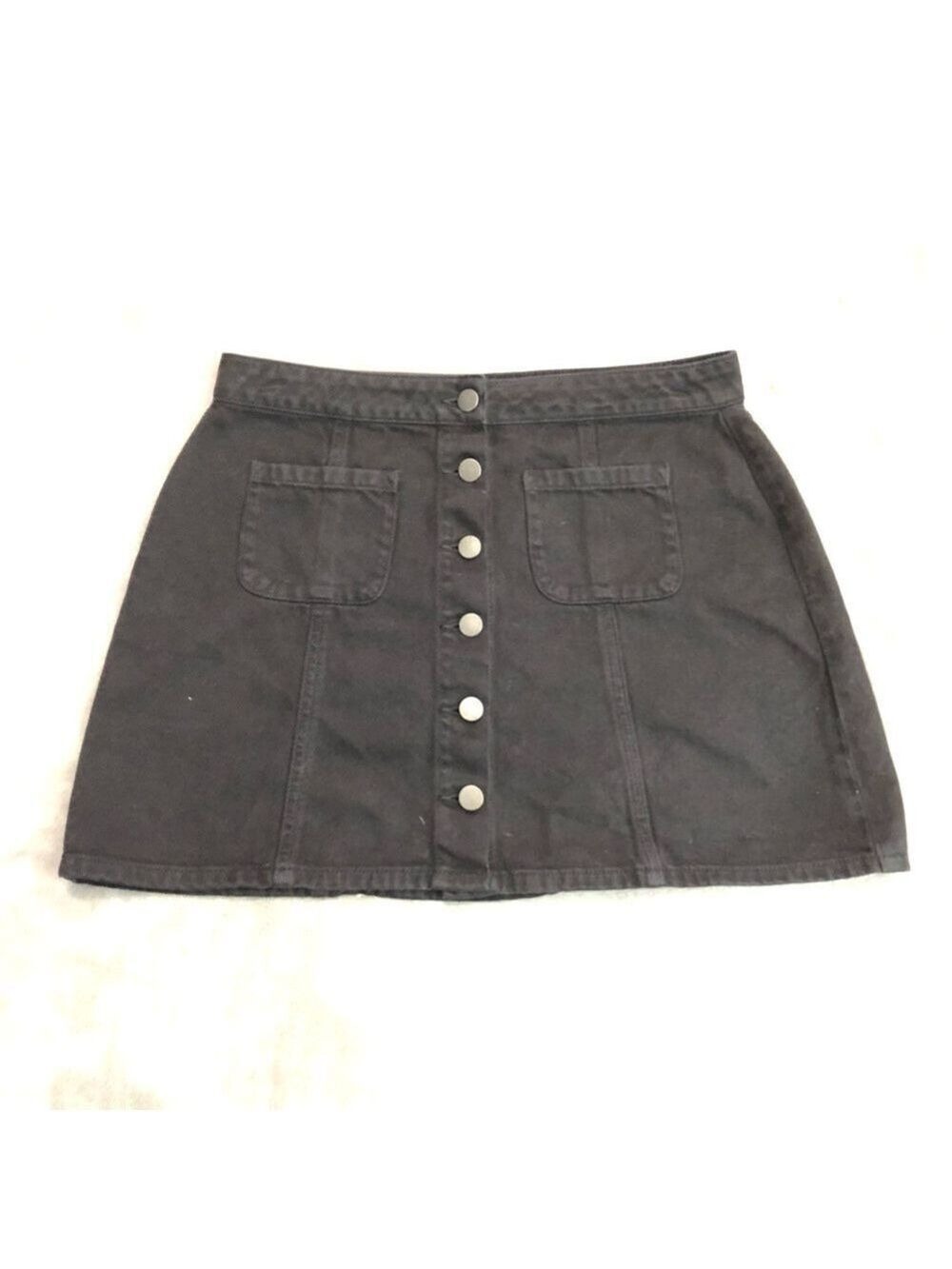 Garage Size Large Black A-line Denim Skirt